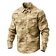 thumbnail image 3 of Ceisia Men's Loose Fit Vintage Camouflage Print Long Sleeve Cotton Shirt Khaki M Gifts, 3 of 3