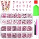 thumbnail image 1 of Kit de diamantes de imitación para decoración de uñas Wsimily, 1620 unidades, gemas de cristal rosa, 1 of 7