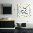 thumbnail image 2 of Stupell Industries Kids' Hang Your Towel Bathroom Rules Rainbow Stripes Typography Painting Gallery Wrapped Canvas Print Wall Art, 36 x 36, 2 of 6