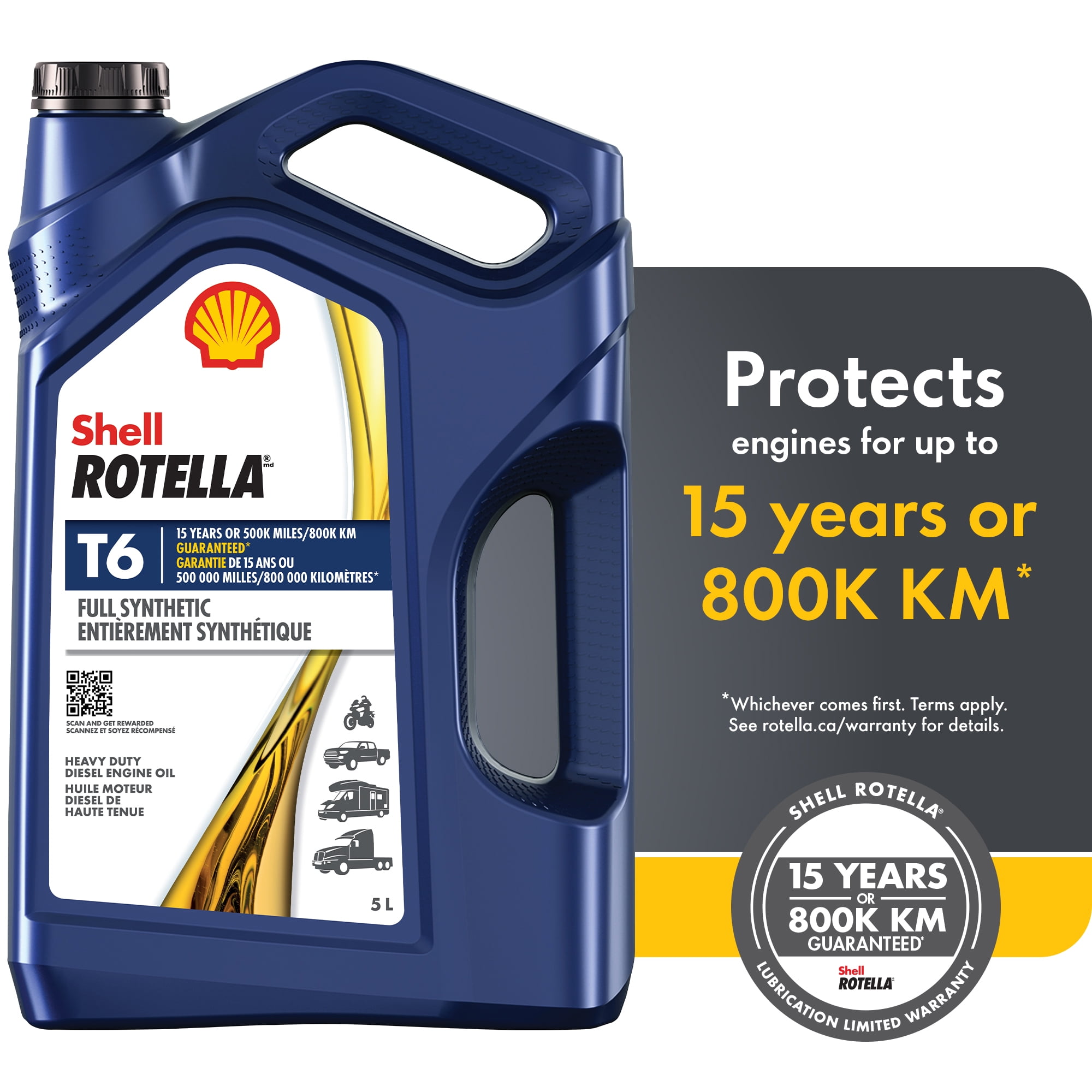 Shell Rotella T6 5W-40 Diesel Engine Oil 5L, Rotella T6 5W40 5L