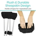 thumbnail image 3 of Vive Sheepskin Crutch Pads & Hand Grips – Comfortable, Breathable, Machine-Washable Crutch Covers – Premium Latex-Free Padding for Armpits & Hands, Blue, 3 of 9