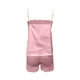 thumbnail image 5 of Conjunto de pijama sexy de encaje liso para mujer, con camisola y pantalones cortos, 2 piezas, tirantes ajustables, 5 of 5