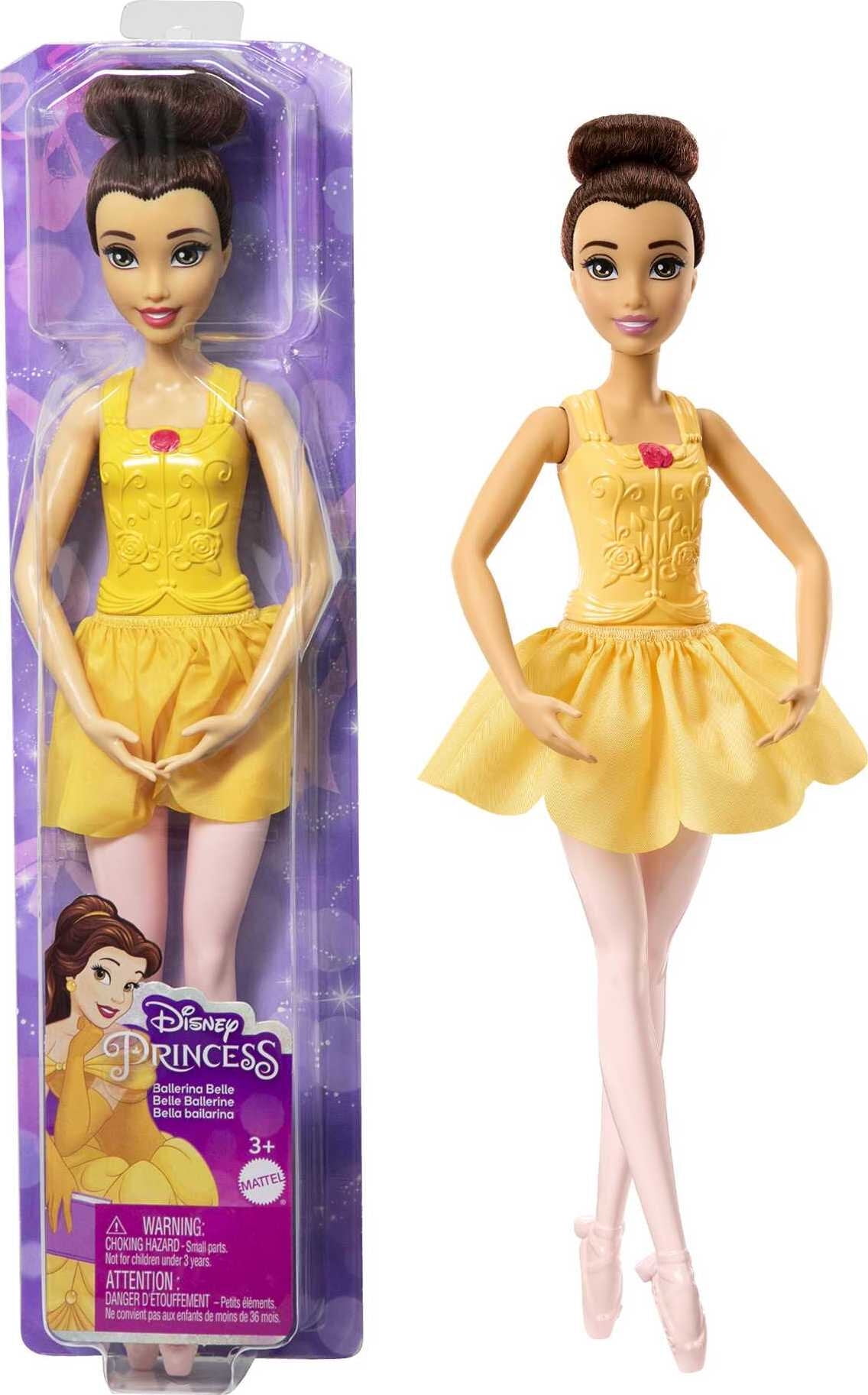 Disney Princess Ballerina Belle Fashion Dollwith Posable Arms and Legs, New for 2023