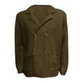 thumbnail image 4 of Mens Sweater - Casual Lapel Double Knit Cardigan Sweater Jacket, Coat - Like Warmth, Daily Office Casual Wear, Breathable Wool Blend, Classic Men's Clothing, 4 of 5