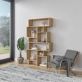 thumbnail image 3 of Ada Home Decor Furniture Multiple Tier Open Shelf Oak Berkshire Modern Bookcase, 3 of 7