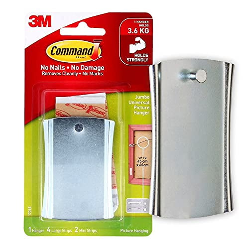 Command Jumbo Universal Picture Hanger w/ Stabilizer Strips, Holds up
