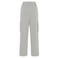 thumbnail image 4 of RYRJJ Women's Cargo Joggers Sweatpants Athletic Workout Running Baggy Lounge Pants Casual High Waisted Pnats with Pockets(White,M), 4 of 5