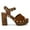 Brown, variant on YDN Women Open Square Toe Nail Studded Sandals Platform Block Chunky High Heels Summer Dressy Date Shoes Size 7 Black