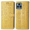 thumbnail image 6 of Allytechgroup Flip Wallet Case [Cat & Dog Cute Embossed Pattern] for T-Mobile REVVL 6 5G with Card Slots Cash Holder, Stylish Magnetic Clasp Shockproof Kickstand Cover with Hand Strap, Yellow, 6 of 6