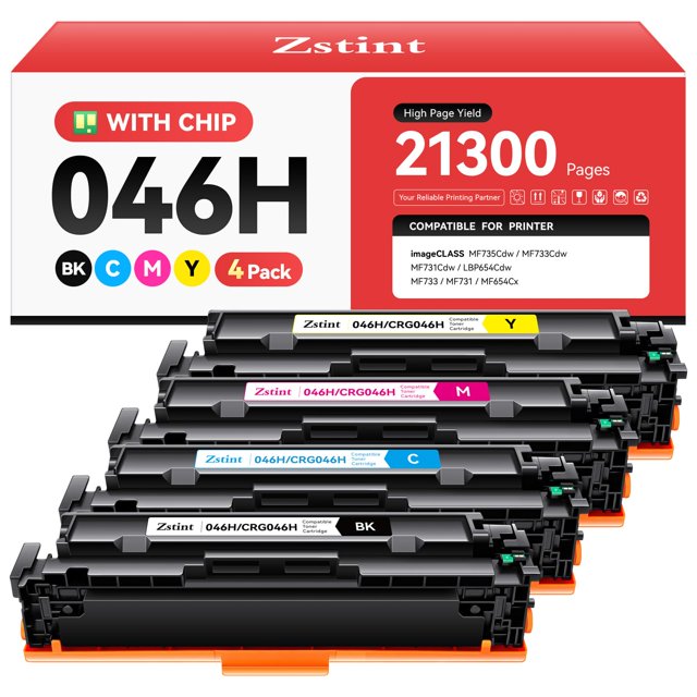 Juego de cartuchos de tóner Zstint 046H 046 compatible con Canon 046