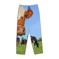 thumbnail image 4 of Disketp Cow On Pasture Print Women'S Comfy Pajama Pants Casual Drawstring Palazzo Lounge Wide Leg Pants, 4 of 9