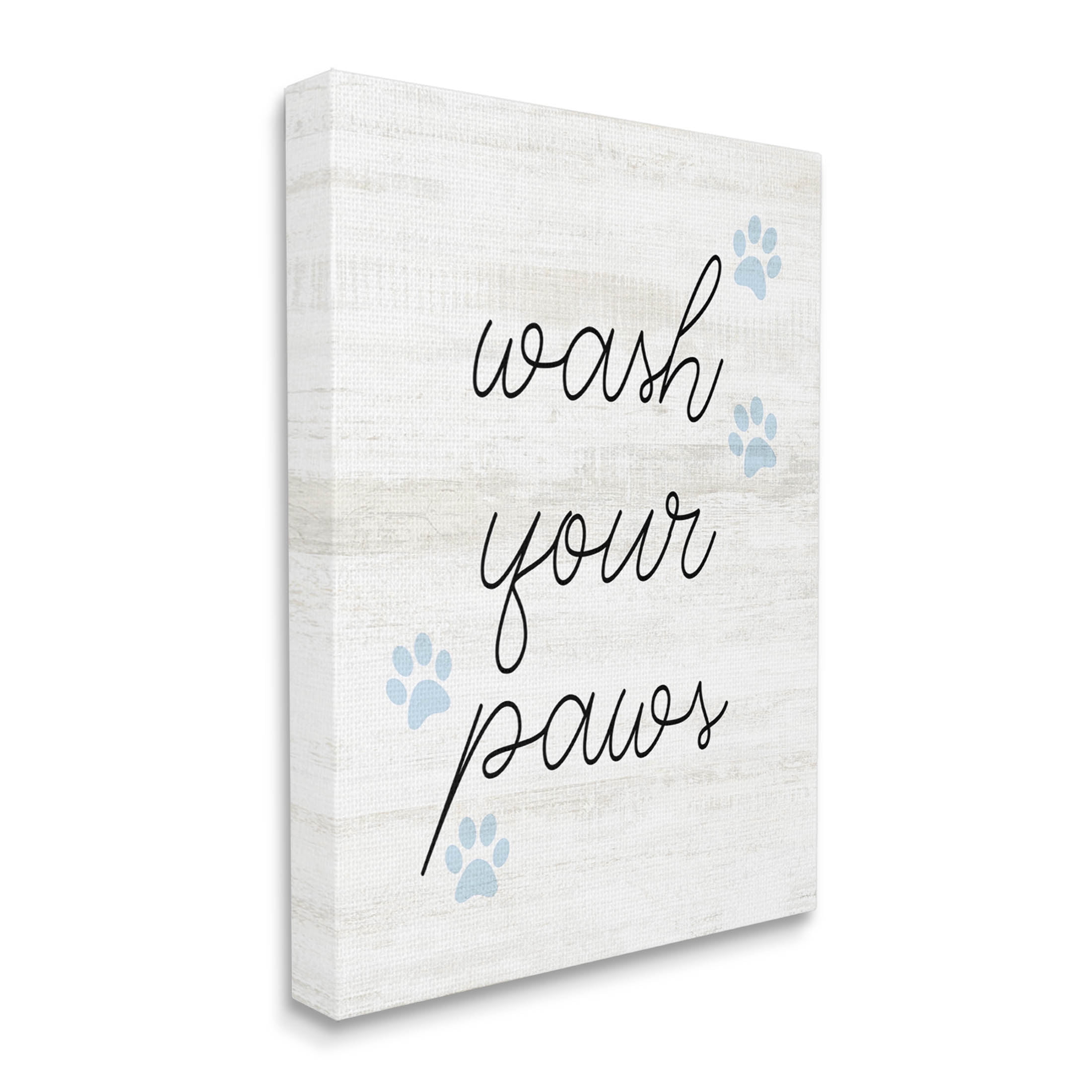 Wash Your Paws Pet Shapes Typography Graphic Art Gallery Wrapped Canvas Print Wall Art