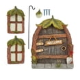 thumbnail image 2 of Miniature Window Door Set, Fairy House Kit Night Light Design Attractive Cute Simple Rustic  For Children's Gift, 2 of 8