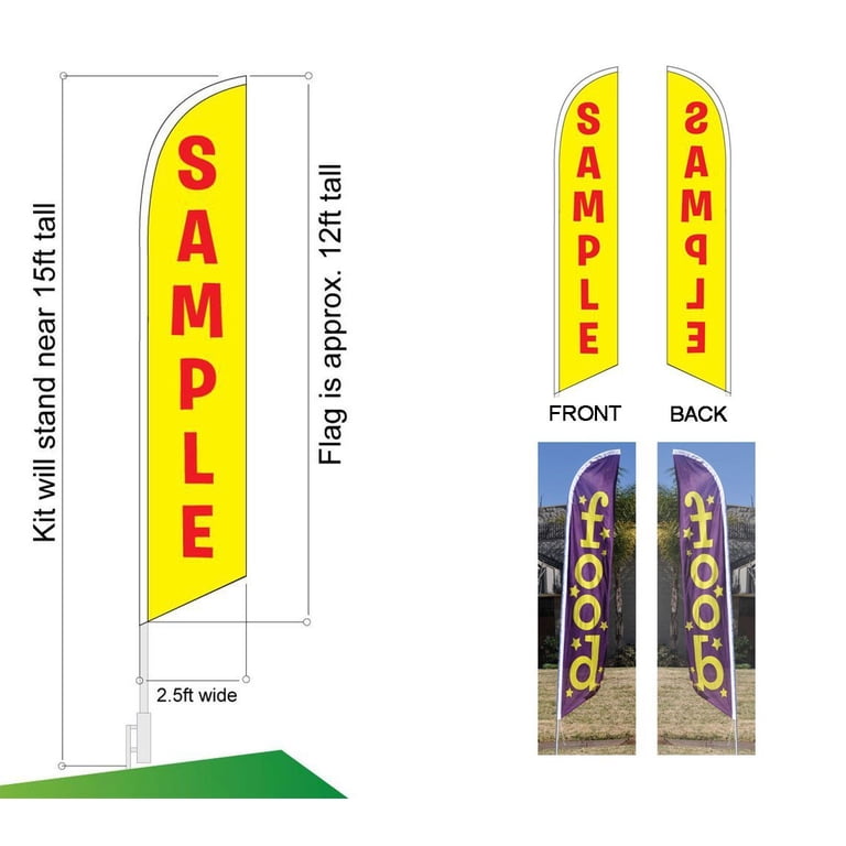 TANNING - Windless Swooper Flag Kit 15' Feather Banner Sign bz-h TANNING - Windless Swooper Flag Kit 15' Feather Banner Sign bz-h