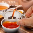 thumbnail image 1 of Coladores de té con cuencos antigoteo (paquete de 2); Coladores de té de hojas sueltas de acero inoxidable elegantes, 1 of 4