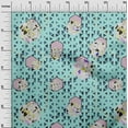 thumbnail image 3 of oneOone Cotton Jersey Aqua Blue Fabric Geometric Quilting Supplies Print Sewing Fabric By The Yard 58 Inch Wide-OS, 3 of 6