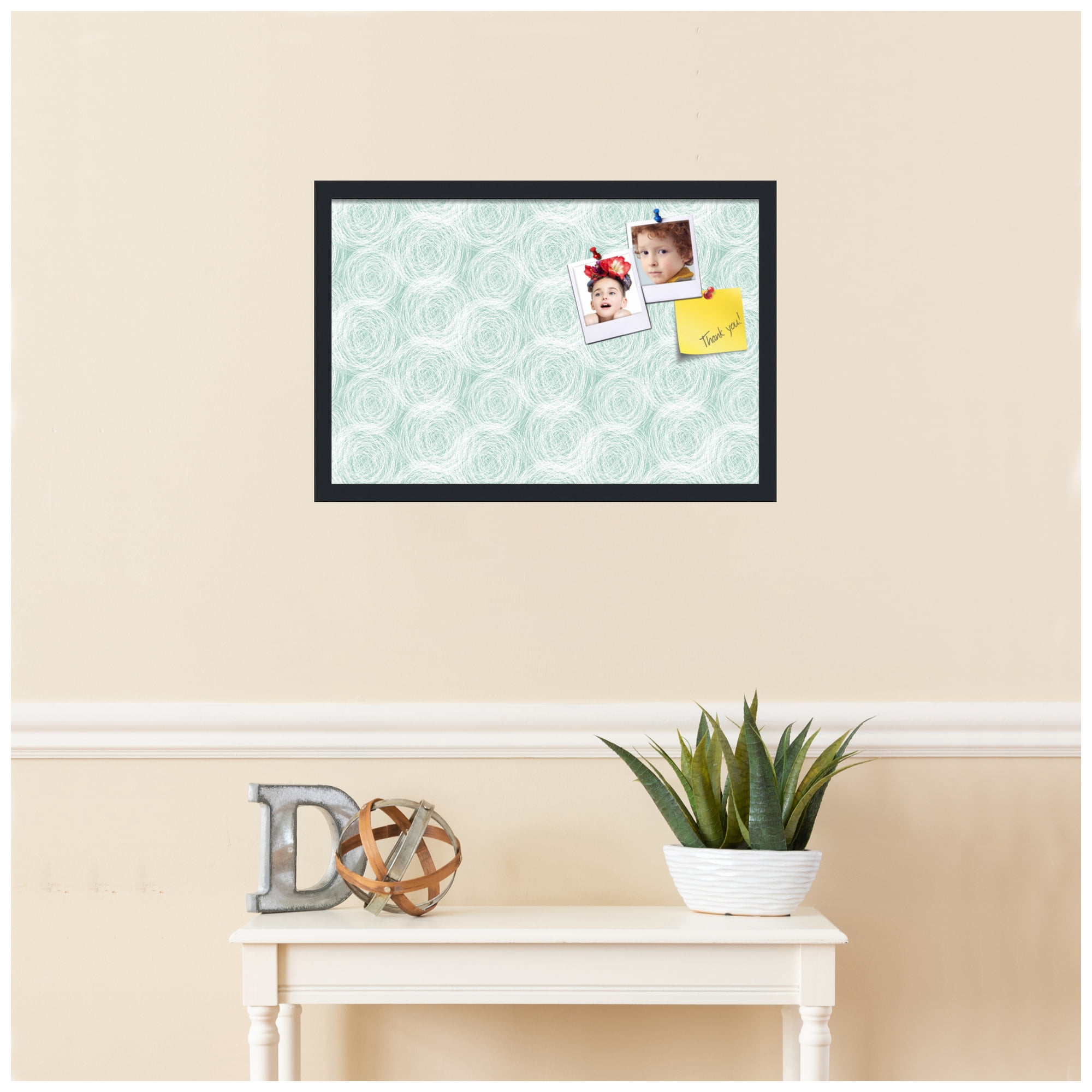 PinPix ArtToFrames 22x14 Custom Cork Bulletin Board    Poster Board Has a Fabric Style Canvas Finish, Framed in Satin Black (PinPix-1926)