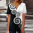 thumbnail image 1 of Mode Femme Décontractée Imprimé Col Rond T-shirt Manches Courtes Ample Blouse Pull Imprimé Floral Hauts Femmes Manches Courtes Hauts Femmes, 1 of 5