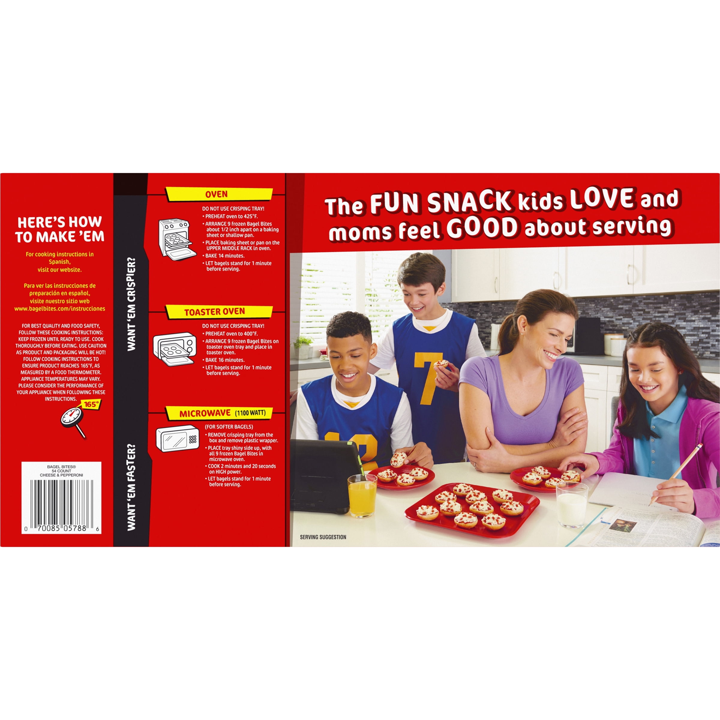 Bagel Bites Cheese Pepperoni Mini Bagel Pizza Snacks 54 Ct Box Walmart Com Walmart Com