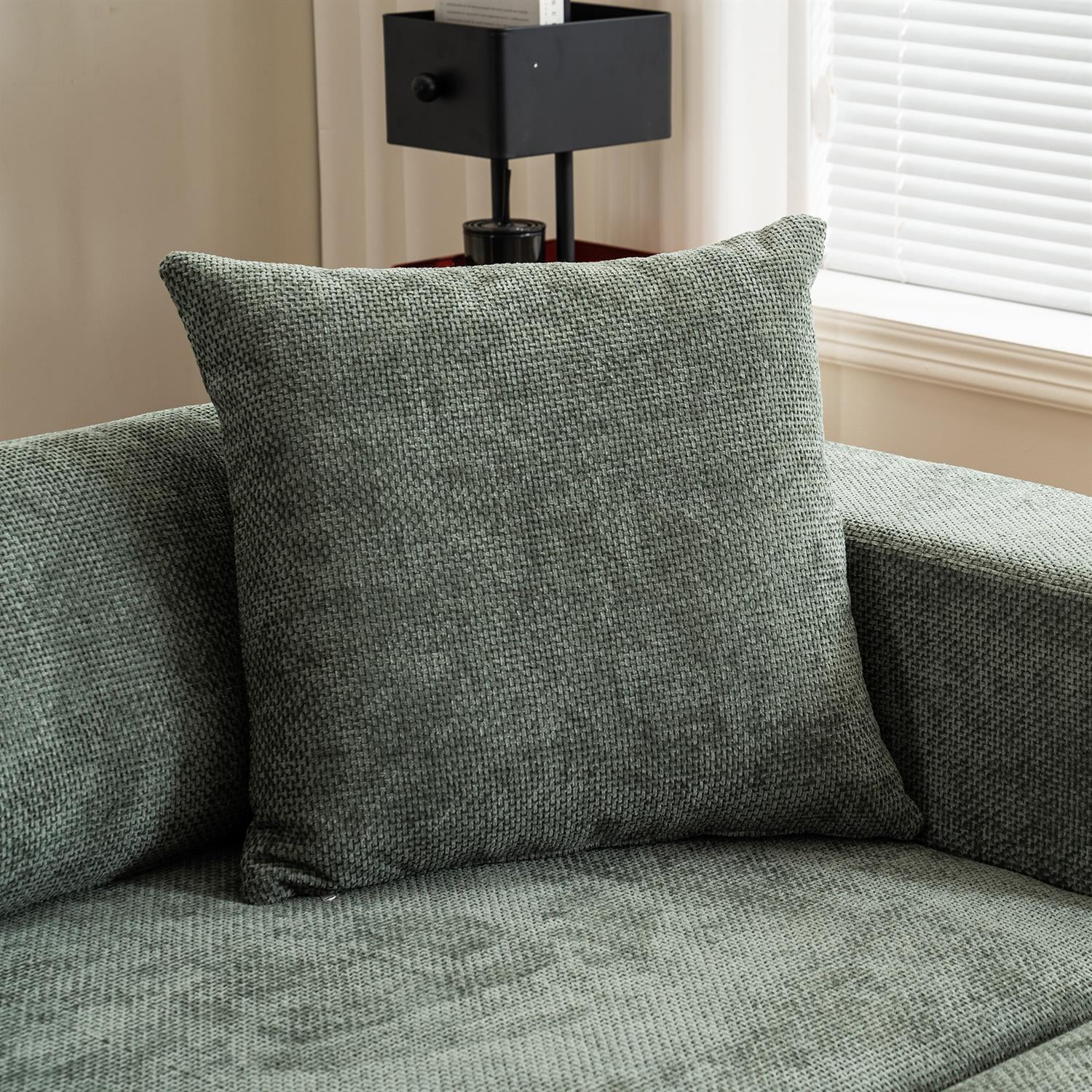 Demi Bonn 105" L-Shaped Modular Sofa Set, Soft Chenille Fabric Cloud Couch Lounge Chair for Living Room, Bedroom, No Installation Needed, Green