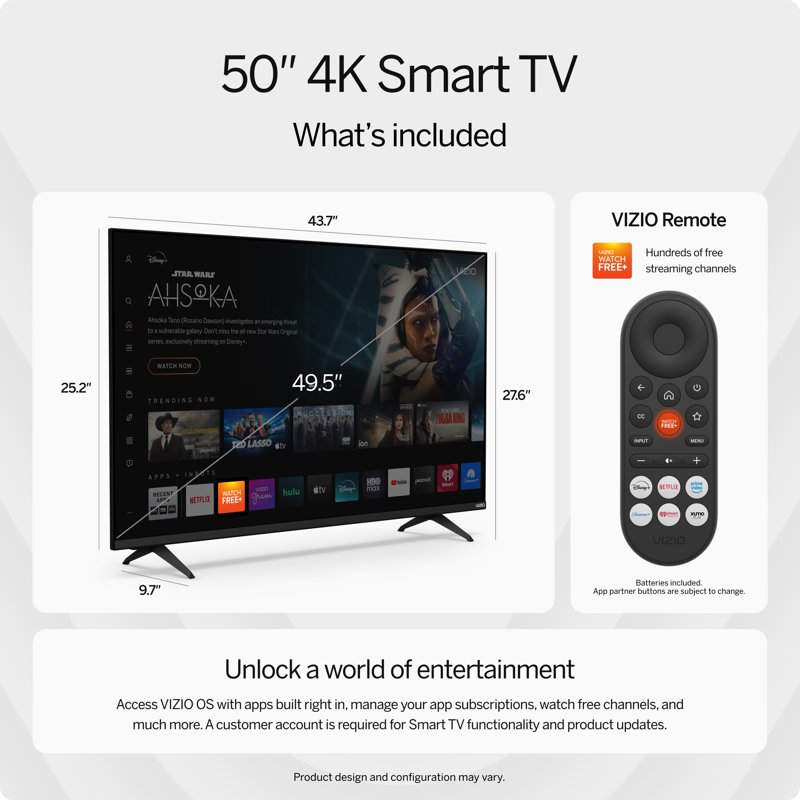 VIZIO 50" Class 4K LED HDR Limited Edition Smart TV (NEW) V4K50S-0809 feature detail