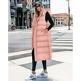 thumbnail image 5 of FreshPretty Long Puffer Vest Women Quilted Hooded Button Down Zip Up Sleeveless Vests Outerwear Padded Jacket Fall Winter Coat, 5 of 6
