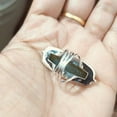 thumbnail image 5 of Green Nephrite Jade Stone 925 Sterling Silver Statement Ring Gift Jewelry for Her and Him, 5 of 5