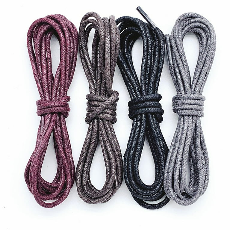 Waxed Shoelaces Solid Color Round Oxford Shoe Laces Boots Laces
