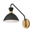 thumbnail image 2 of 83250BK-HB Lark Simon - 1 Light Plug-In Wall Sconce In Mid-Century Modern Style-13.25 Inches Tall and 8 Inches Wide-Black/Heritage Brass Finish, 2 of 16