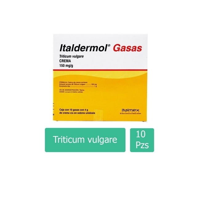 Triticum vulgare Italdermol 150 mg / g 10 gasas con crema
