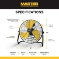 thumbnail image 4 of Master 20" High Velocity Floor Fan, 3 Speed Portable Metal Fan with Tilt Angle Head, 4 of 12