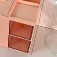 thumbnail image 3 of Cosmetics Storage Box Tabletop Tissue Box Lovely Decorative Paper Basket Desktop Makeup Organizer for Bedroom Dormitory Pink, 3 of 5