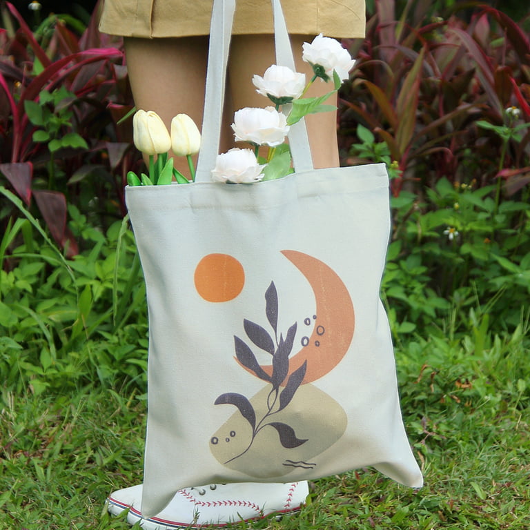 4 Pcs Floral Canvas Tote Bag for Women Teenagers Minimalist Bouquet Cute Tote  Bags Aesthetic Reusable Boho Flower Tote Bag (Artistic) : : Home