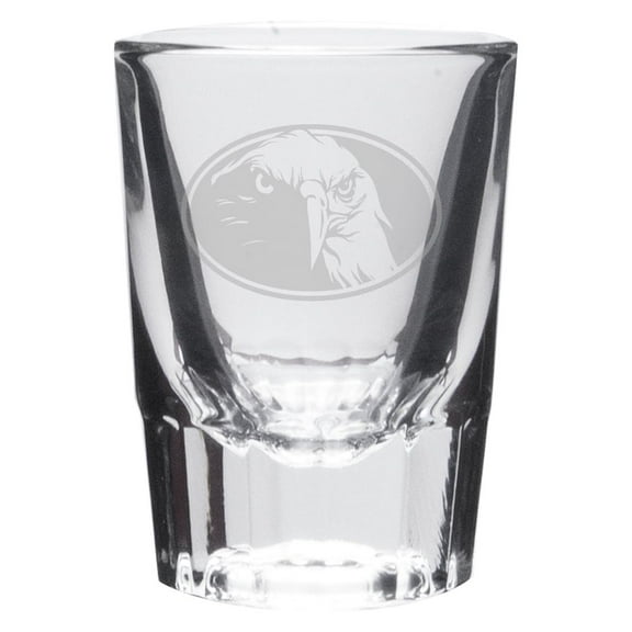 Eagle Oval Deep Etched Crystal Shot Glass
