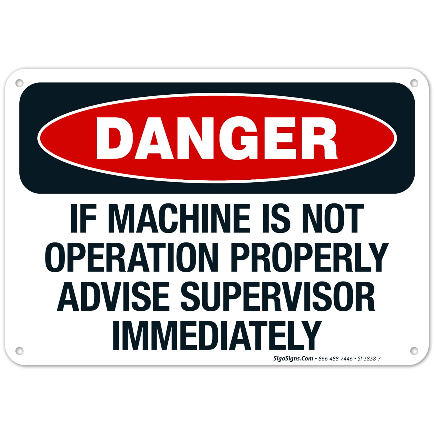 If Machine Is Not Operating Properly Advise Supervisor Immediately Sign ...
