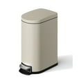thumbnail image 1 of Slim Stainless Steel Trash Can with Lid – 2.6 Gallon/10L – Step-On Pedal, Soft Close, Removable Inner Bucket, Rear Handle, Waterproof – Great for Bathroom, Kitchen, Bedroom – Beige, 1 of 7