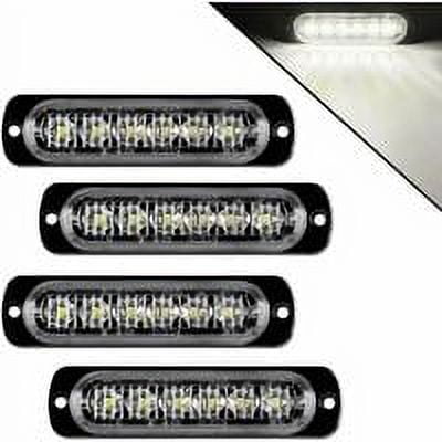 Lámpara intermitente y accesorios del motor 4 Uds. Luces estroboscópicas de emergencia ultrafinas de 6 LED, luces universales intermitentes de advertencia de baliza de peligro para vehículo