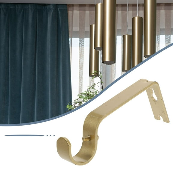 ULTNICE Curtain Accessories 3Pack Simple Style Iron Curtain Rod Bracket Holder for Window Treatment 11.8x5x2in