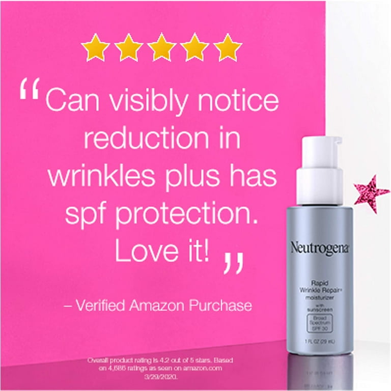 Neutrogena Rapid Wrinkle Repair Moisturizer, SPF 30, 1 oz (Pack of