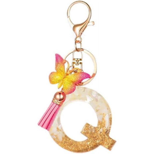 Letter Keychain,26 Letters A-Z Decorative Letter Keychain,Name Keychain for Women Girls Men Teenager Gift
