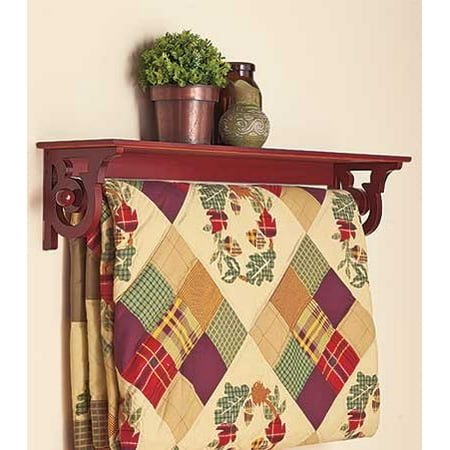 - Deluxe Quilt Rack with Shelf Walnut