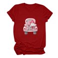 thumbnail image 2 of Cadeau de Saint-Valentin pour Femmes Mode Col Rond Imprimé T-shirt à Manches Courtes Décontracté Ample Hauts, 2 of 6