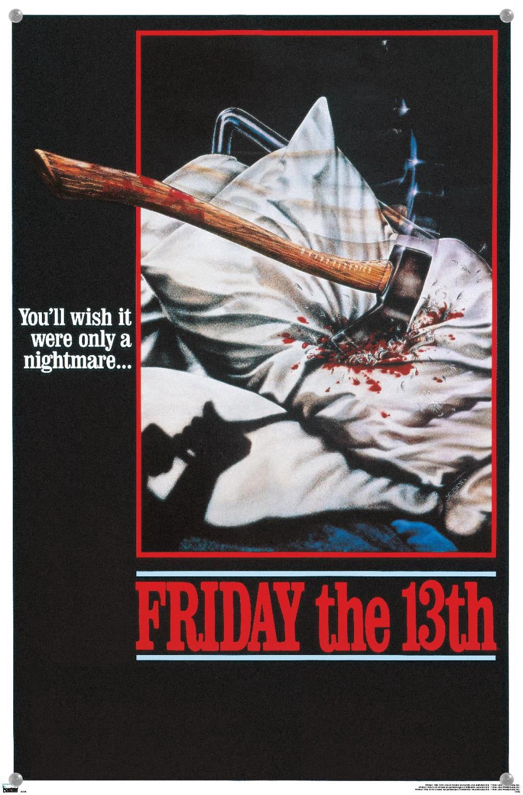 Friday The 13th - One Sheet Wall Poster with Push Pins, 14.725" x 22.375"