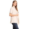 thumbnail image 6 of Solid Short Sleeve Open Front Draped Cardigan with Asymmetrical Hem, 6 of 18