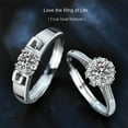 thumbnail image 3 of Whudwhu Moissanite Ring in Silver Heart Design, Stylish Couple's Diamond Ring, 3 of 26