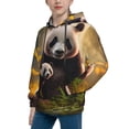 thumbnail image 2 of Fotbe Forest Panda Pattern Youth Pullover Hooded Sweatshirt, Boys Hoodie, Kangaroo Pocket Hoodie for Kids Girls -Medium, 2 of 6