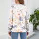 thumbnail image 5 of Blusa informal de manga larga con cuello en V y manga con volantes para mujer Fridja  bvmnju4213, 5 of 7