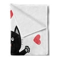 thumbnail image 2 of Kitty Soft Flannel Fleece Blanket, Valentine's Day Themed Graphic of a Funny Kitten in a Pocket Print, Cozy Plush for Indoor and Outdoor Use, 50" x 60", Charcoal Grey Coral and White, by Ambesonne, 2 of 5