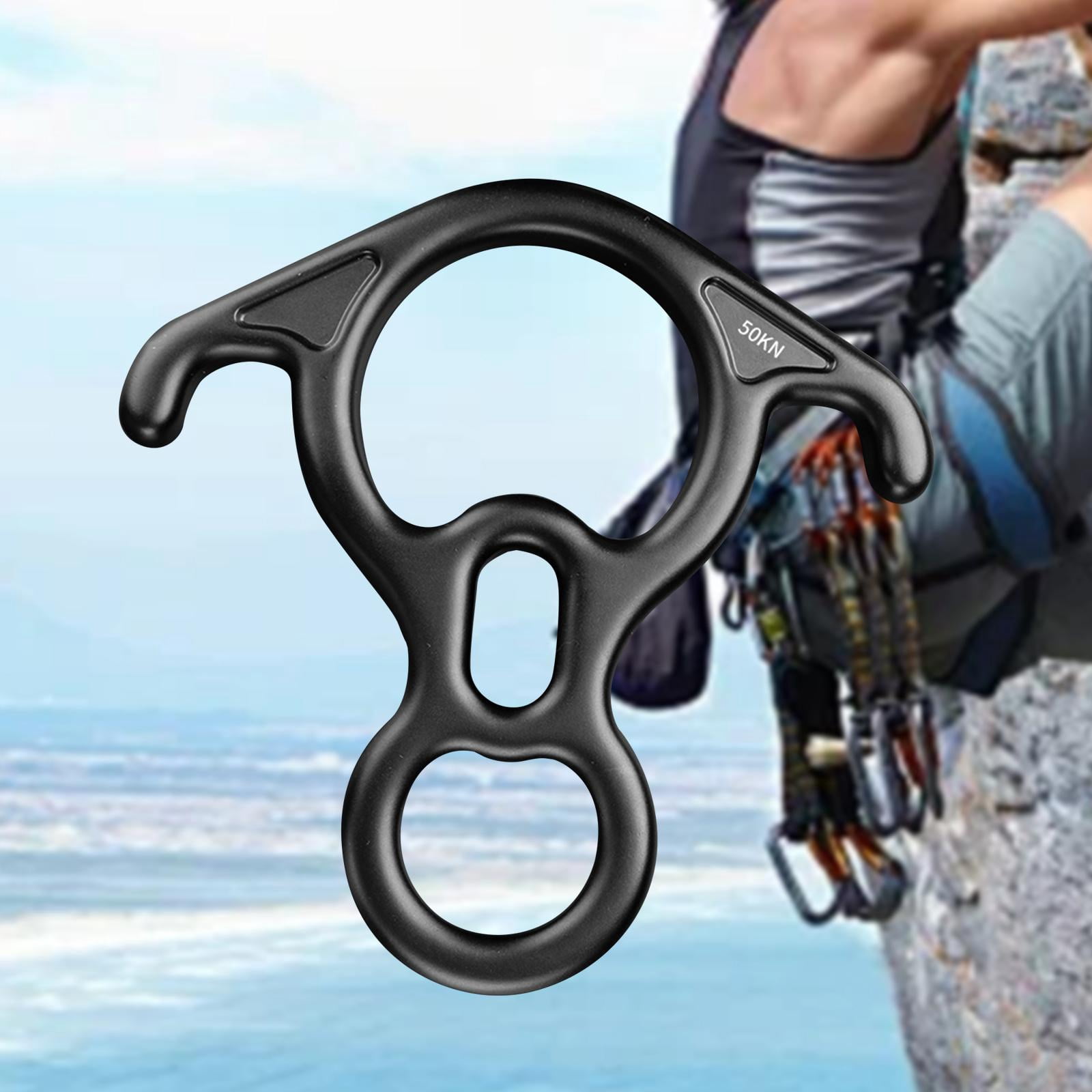 GARENDE 50kN Descender Belay Device for Caving Expansion Rope Rappel Black