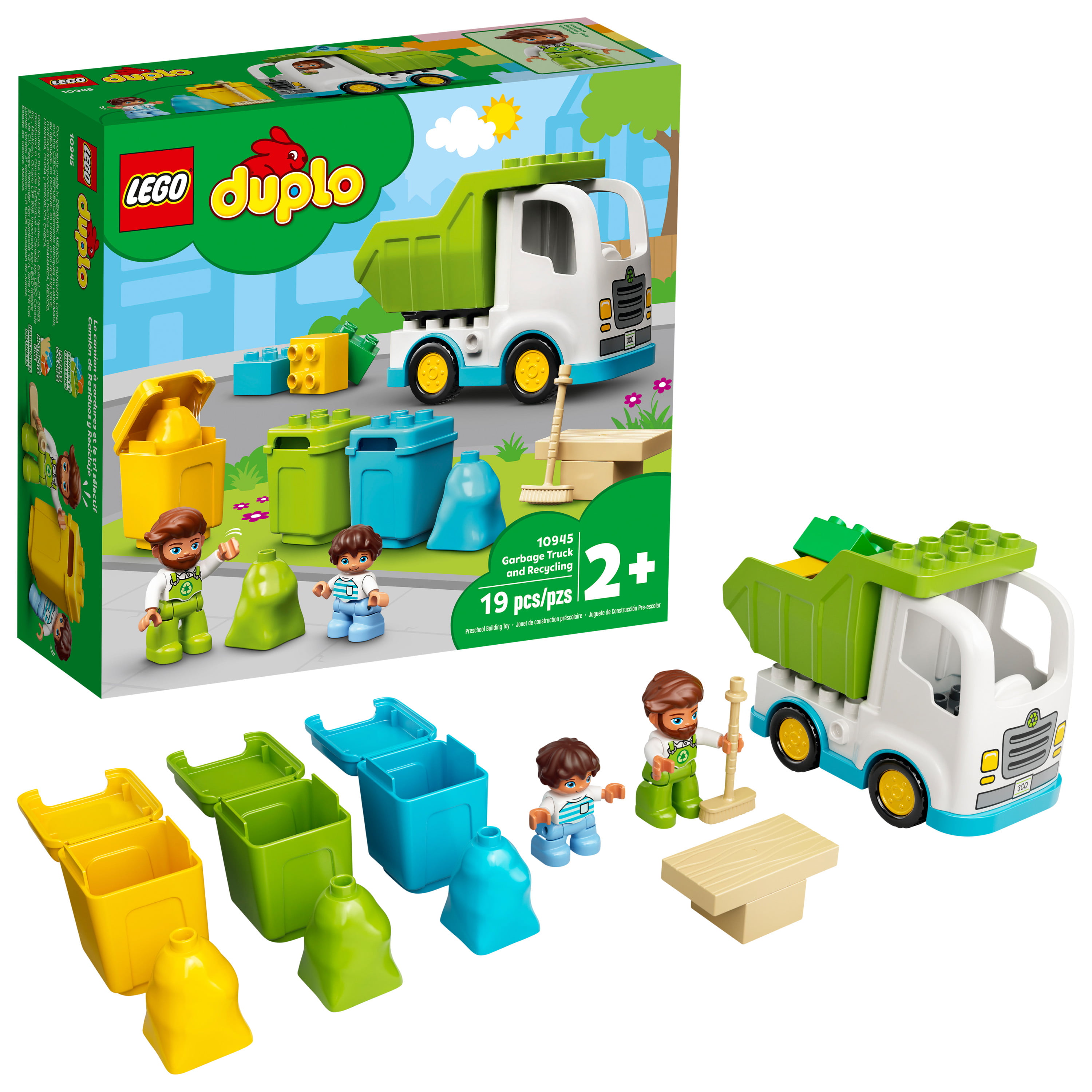 LEGO DUPLO Town Garbage Truck and Recycling 10945 Educational Building Toy for Toddlers and Kids 